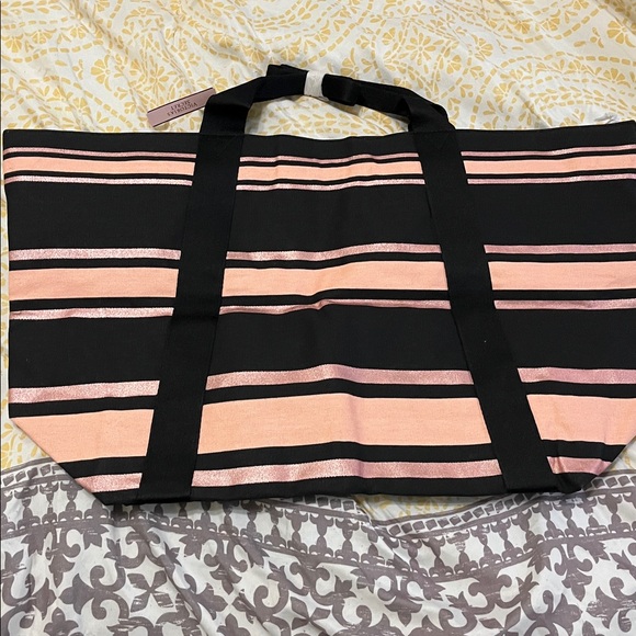 Victoria's Secret Black and Pink Tote - Picture 3 of 3
